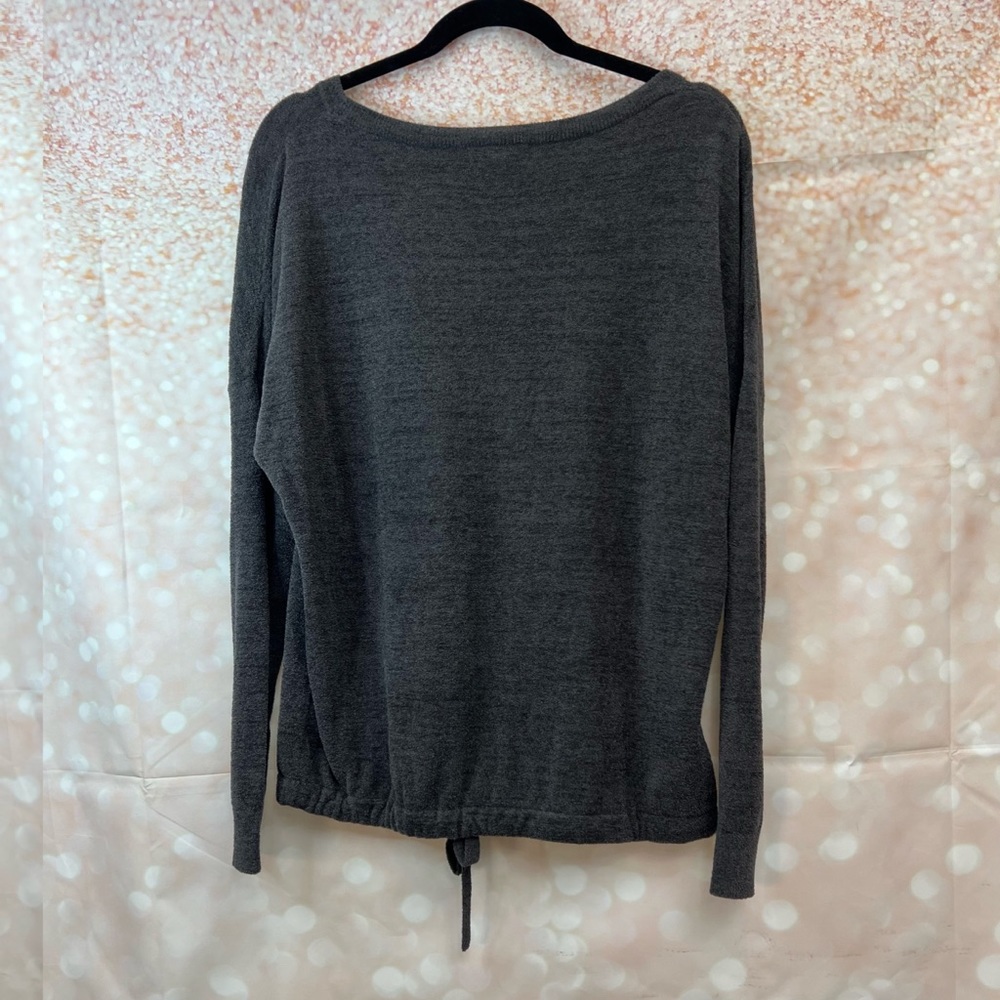 🦄SOLD🦄 NEW Barefoot Dreams Cozychic Luxe Long Sleeve Top, Carbon - Picture 3 of 10